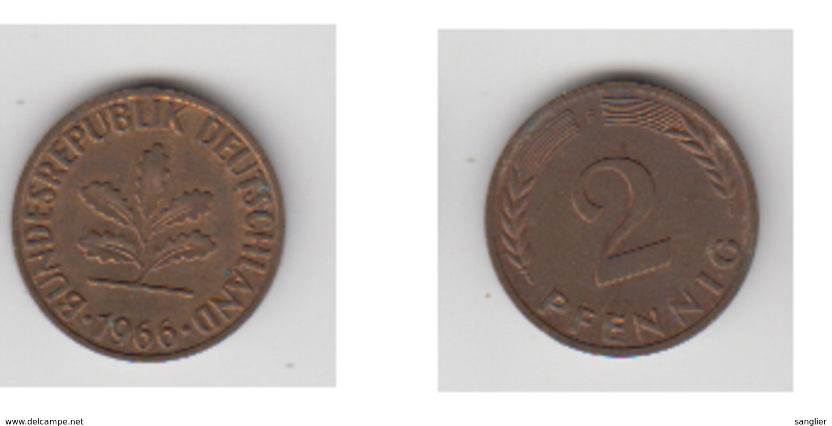 ALLEMAGNE - 2 PFENNIG 1966 F - 2 Pfennig