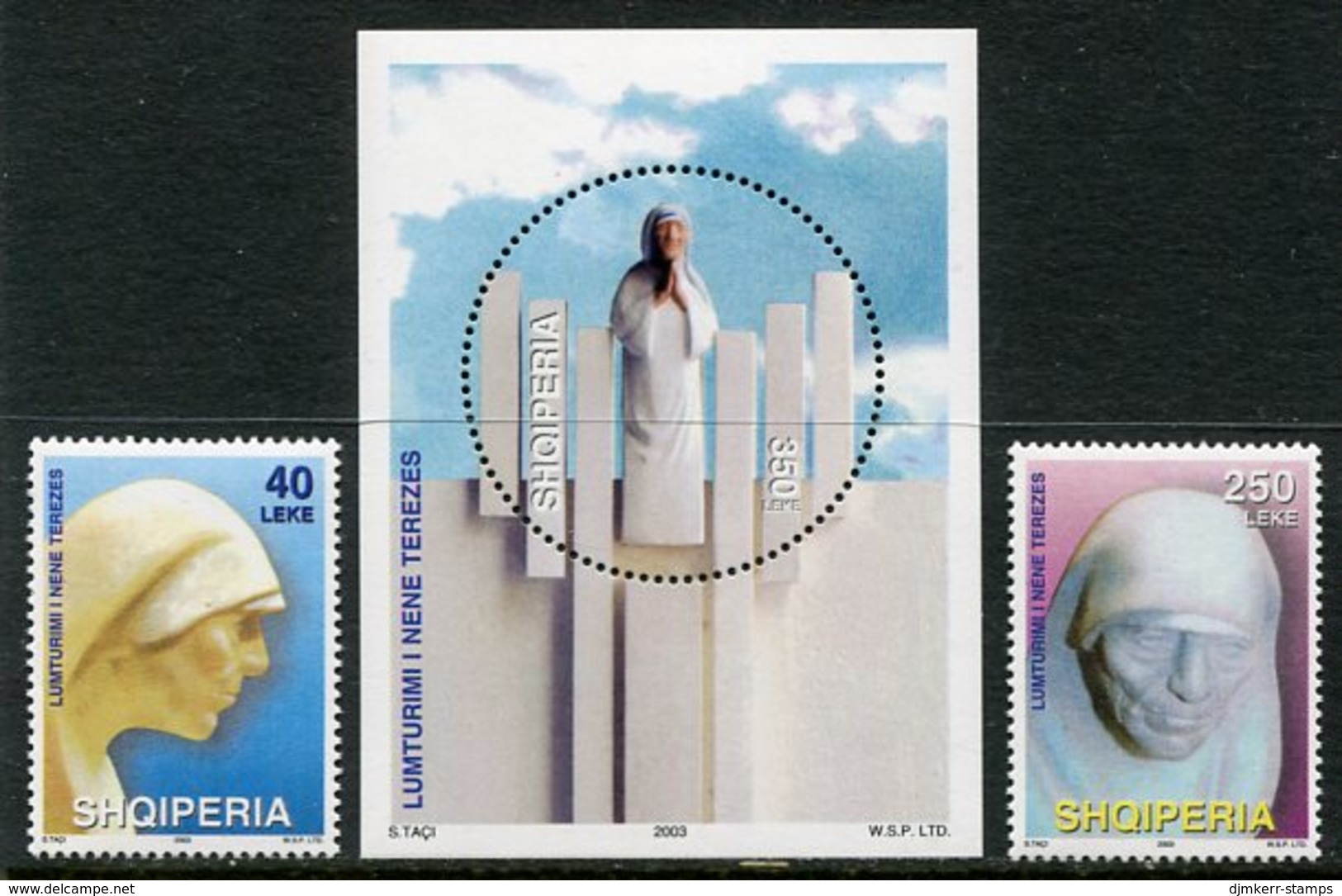 ALBANIA 2003 Beatification Of Mother Teresa Set + Block MNH / **.  Michel 2958-59 Block 149 - Albanien