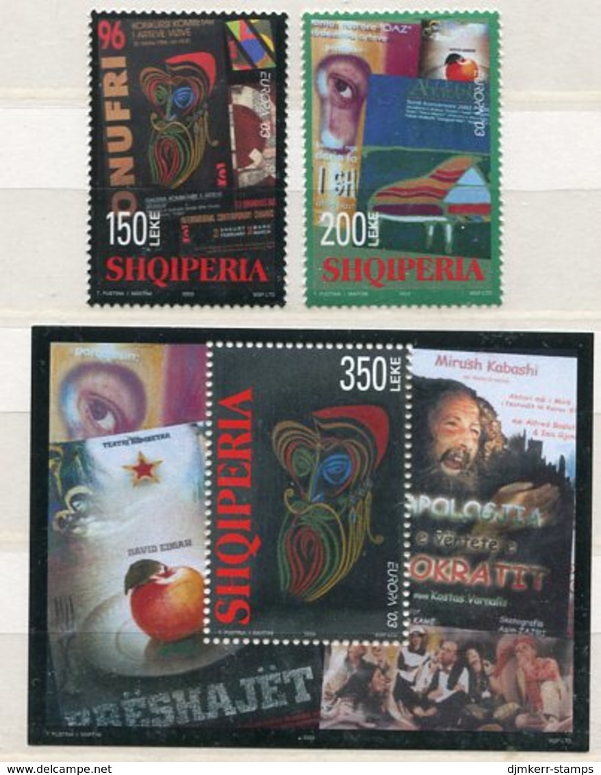 ALBANIA 2003 Europa: Poster Art Set + Block MNH / **.  Michel 2928-29, Block 145 - Albanien