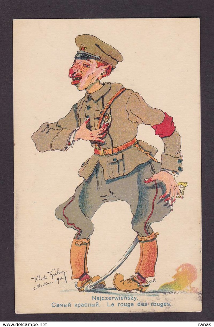 CPA Russie Anti Bolchévique Révolution Russia Russian Non Circulé Satirique Caricature - Russie