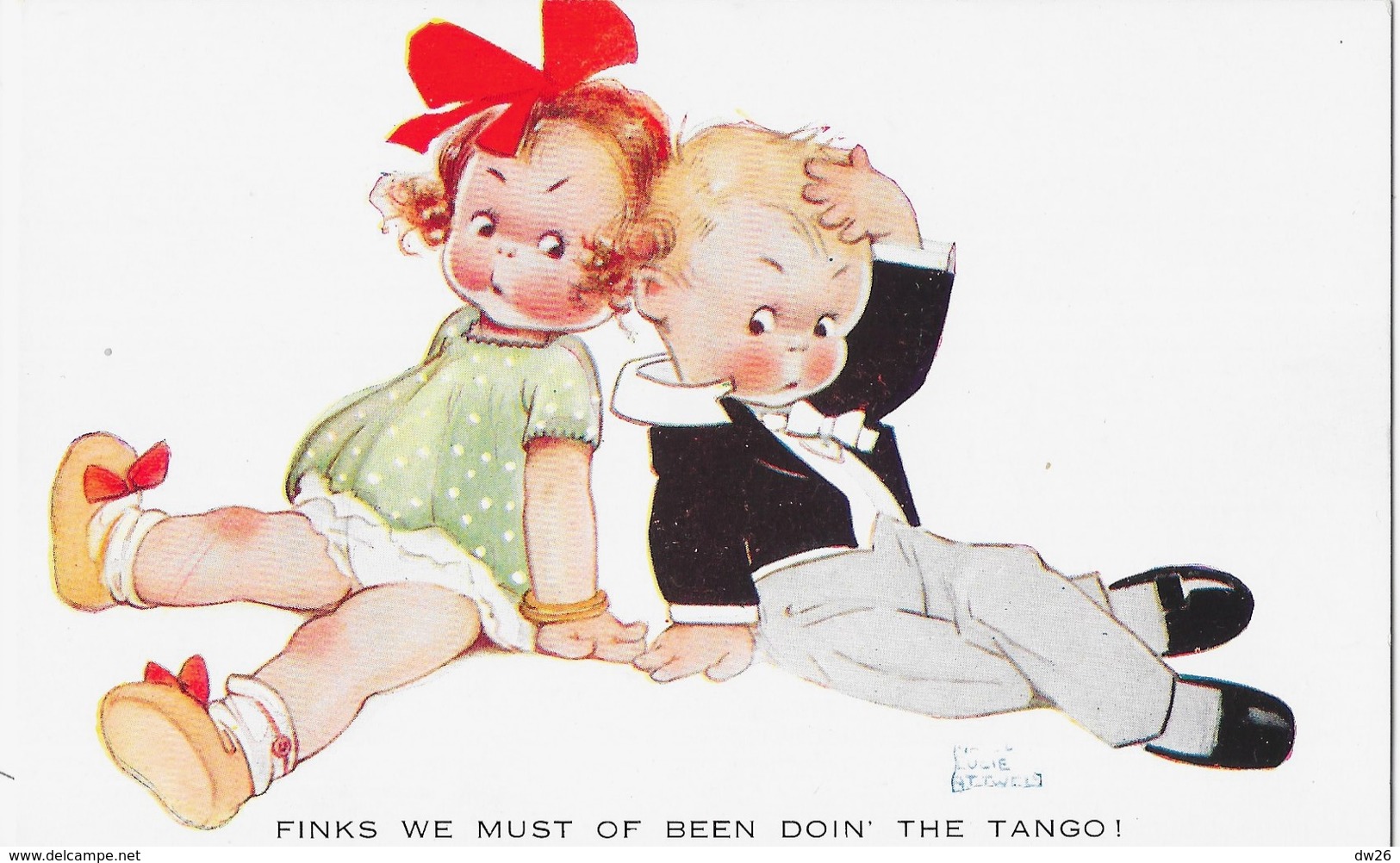 Illustration Lucie Atwell: Couple D'enfants: Finks We Must Of Been Doin' The Tango - Valentine's Series - Attwell, M. L.