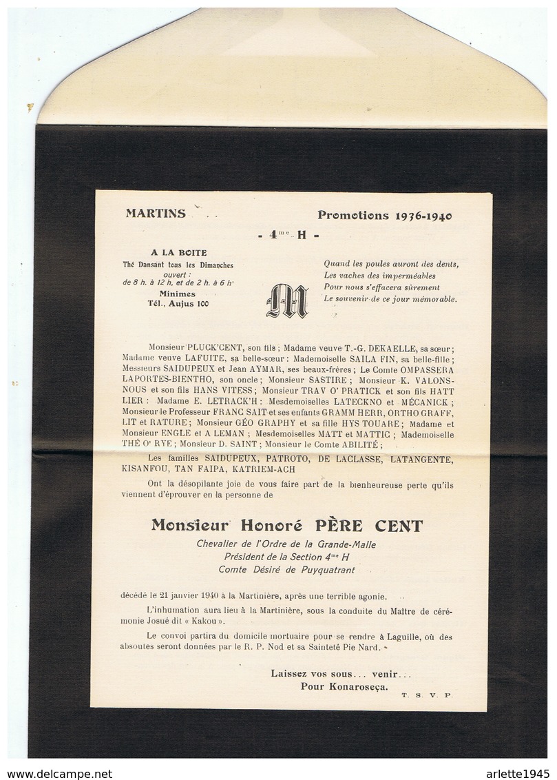 MONSIEUR HONORE PERE CENT 4me H  PROMOTIONS 1936 - 1940 - 1939-45