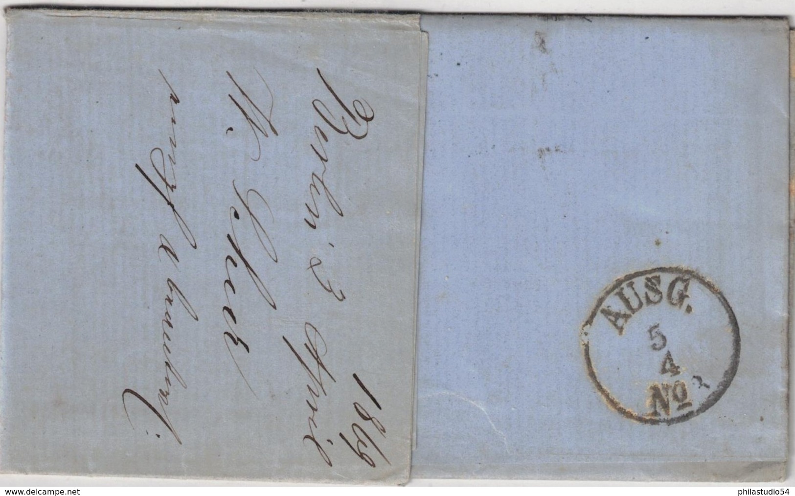 1868, "BERLIN POST-EXP. 1" Blauer Ra3 Auf Frühem Brief Mit 1 Gr. NDP - KBHW 160b (450 Punkte) - Covers & Documents
