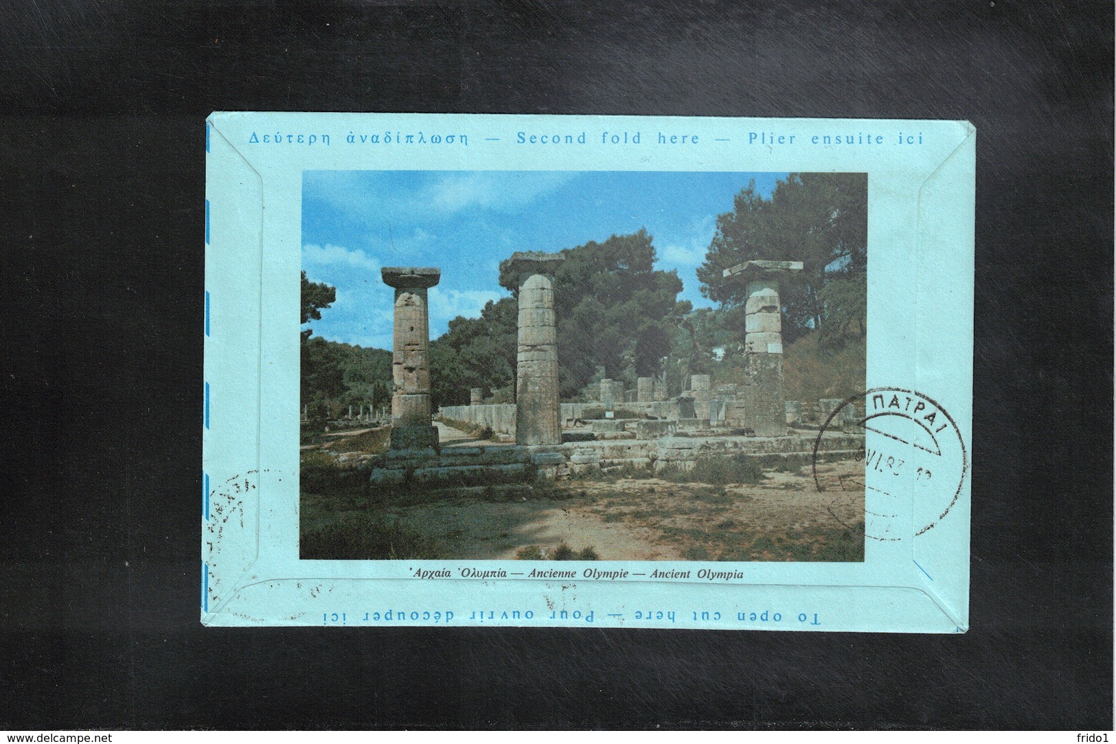 Greece 2003 Interesting Aerogramme Postmark Archaia Olympia - Covers & Documents