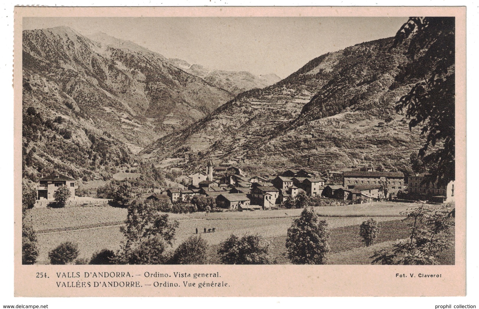 1947 - TIMBRE N° 110 OBL. CAD ANDORRE LA VIEILLE Sur CARTE CONCORDANTE Avec VUE SUR LA VILLE - Lettres & Documents