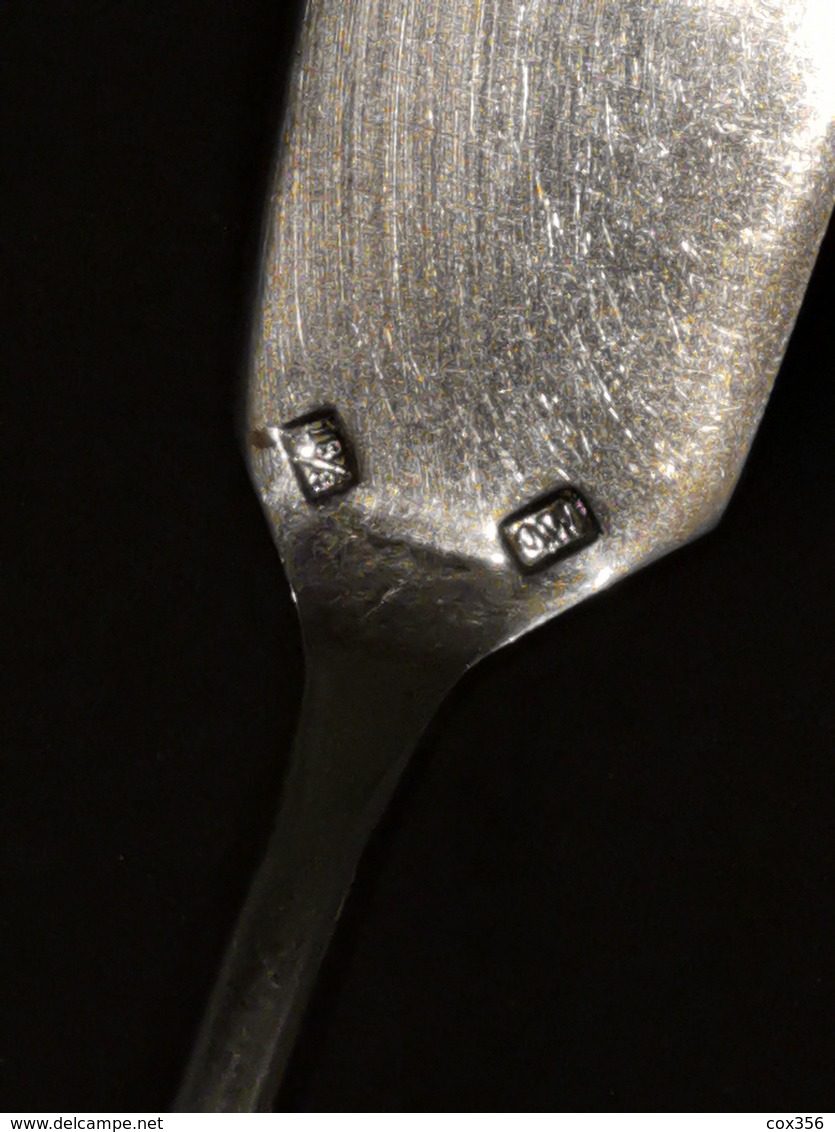 Ancien Couvert à Poisson En Inox De La Compagnie Générale Transatlantique Du Paquebot " France " - Silberzeug