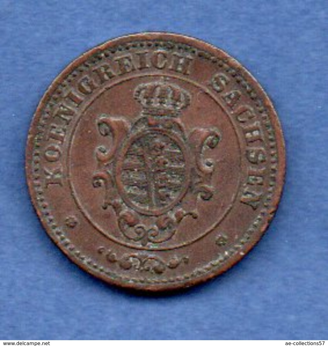 Saxe  --  2 Pfennige 1869 B  -- Km # 1217 -  état  TTB  -  Un Coup Tranche - Monedas Pequeñas & Otras Subdivisiones