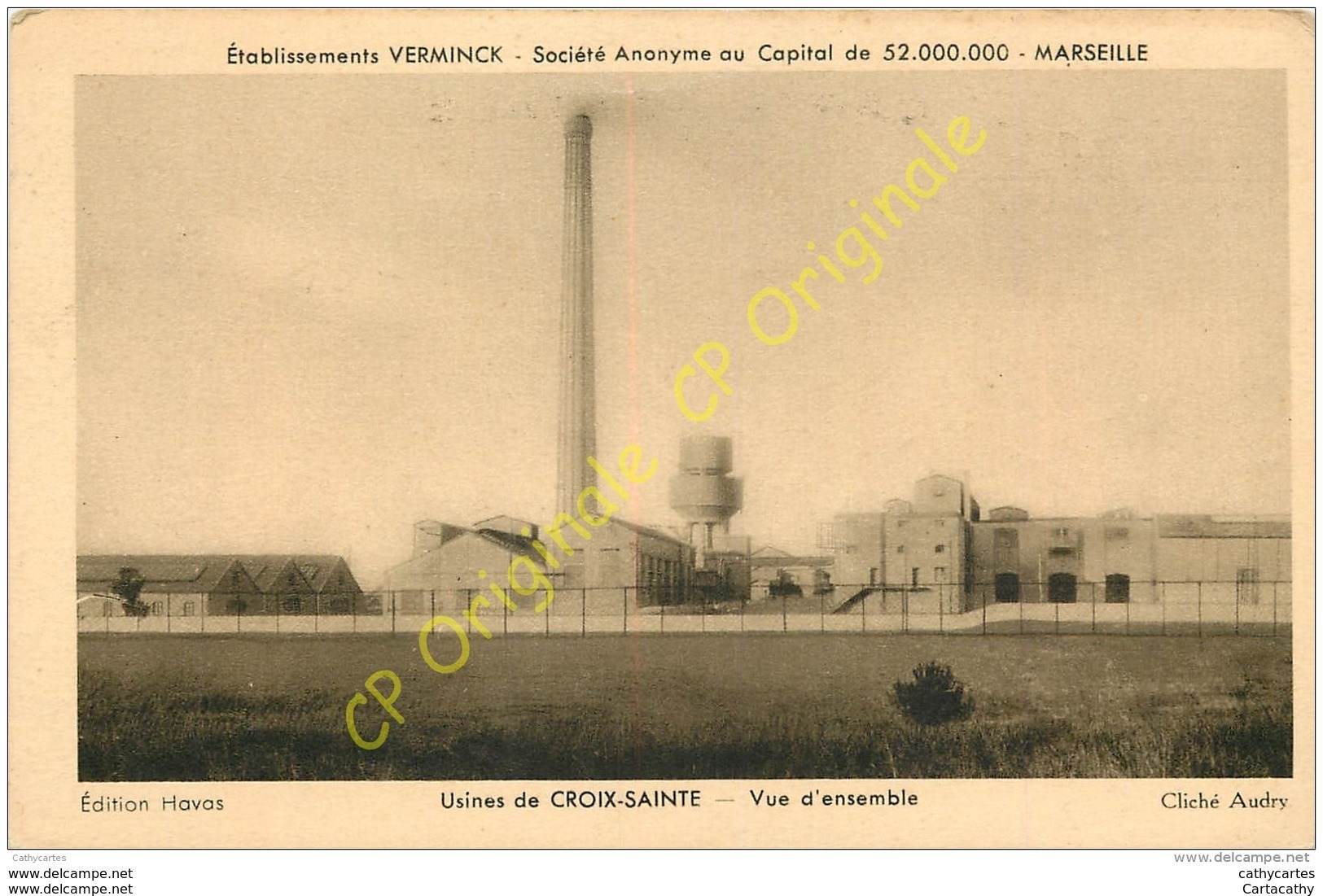 13. MARSEILLE .  Usines De CROIX SAINTES . Vue D'ensemble . Etablissements VERMINCK . - Non Classés