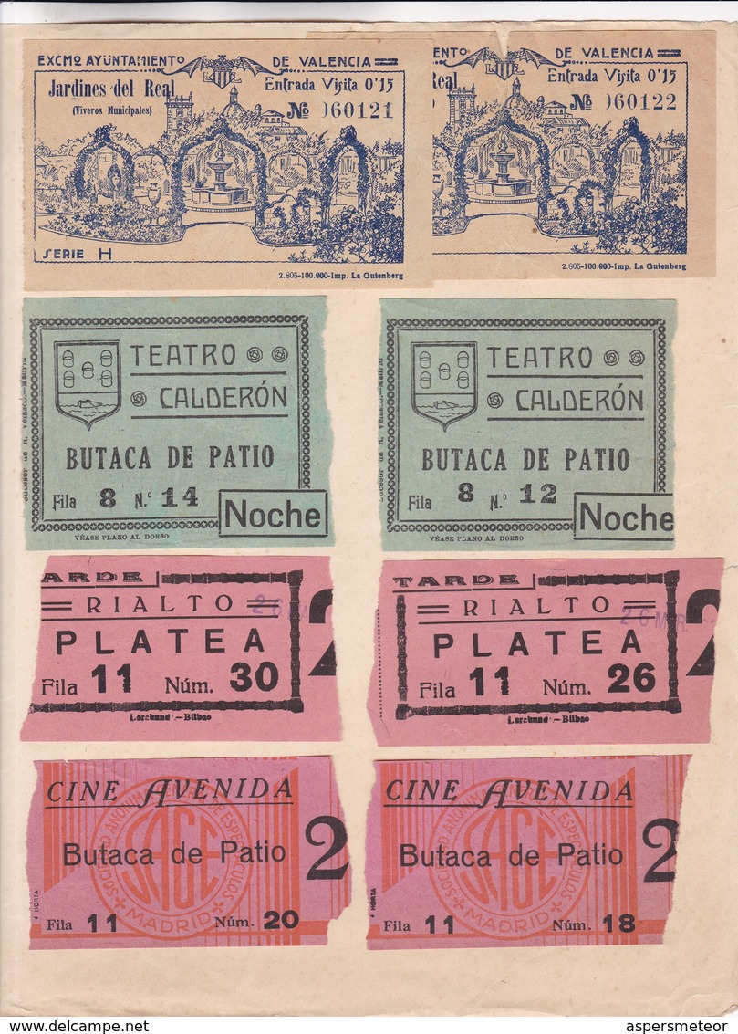 LOTE DE 119 BOLETOS DE TRANVIA, AUTOBUSES, OBNIBUS Y FERROCARRIL, 23 ENTRADA A EVENTOS. ESPAÑA CIRCA 1930's. - LILHU - Colecciones