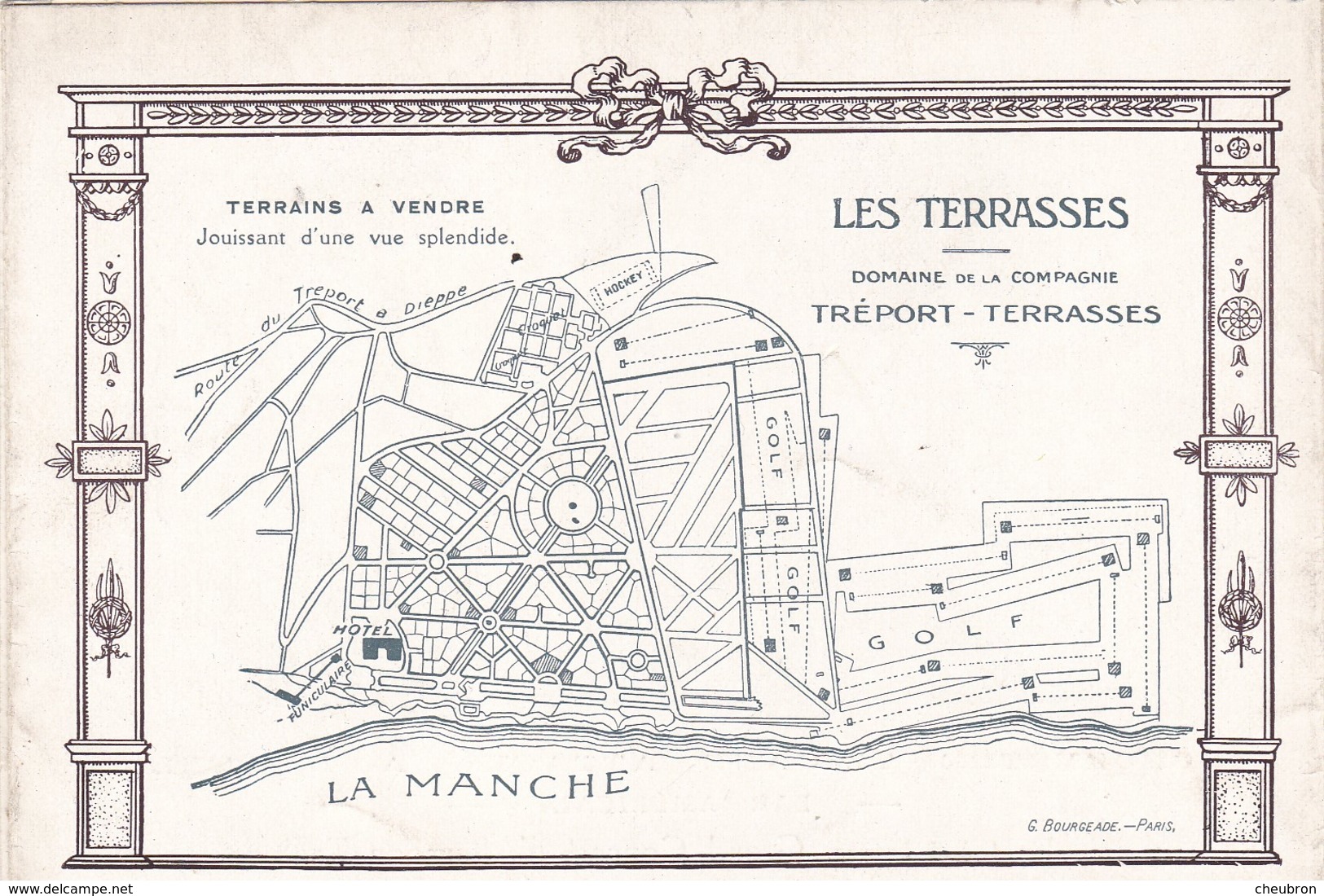 76. LE TREPORT..LES TERRASSES  RARETÉ. DÉPLIANT PUBLICITAIRE DU " TRIANON HOTEL " POUR SA RÉOUVERTURE LE 30 MAI 1914 - Pubblicitari