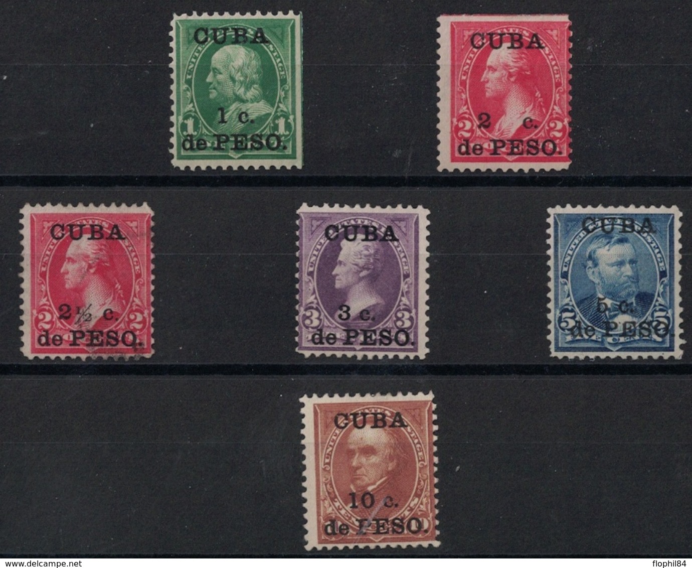 CUBA - N°136 A 141- NEUF AVEC CHARNIERE - SAUF 138 OBLITERE - COTE 74€50. - Kuba (1874-1898)