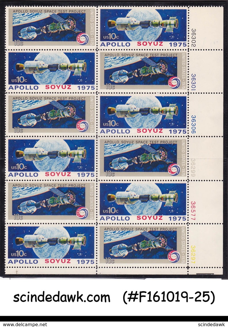 UNITED STATES USA - 1975 APOLLO SOYUZ SPACE MISSION  SE-TENANT 12V SHEET MNH - Altri & Non Classificati