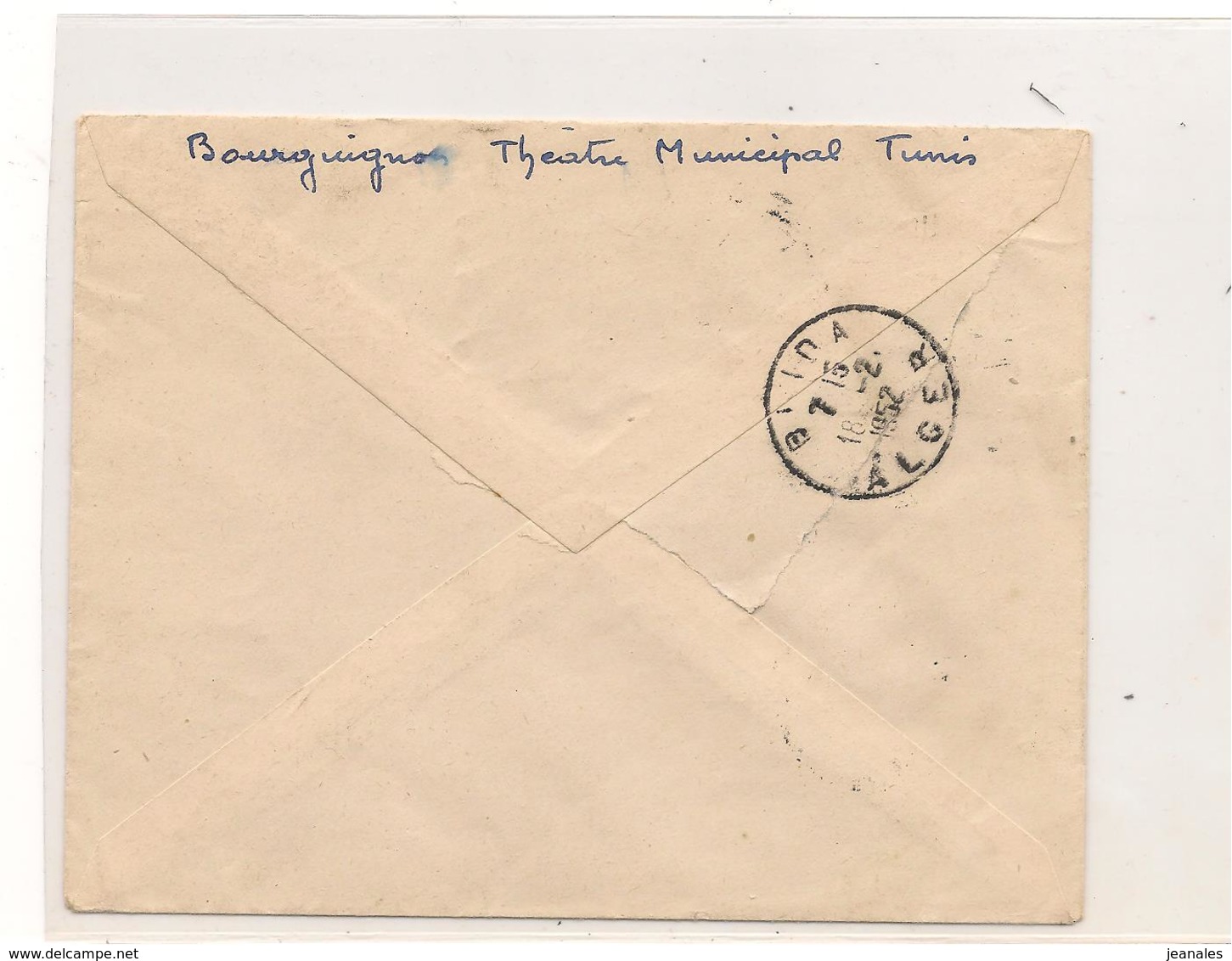 1952 ENVELOPPE DE TUNIS POUR  BLIDA (ALGERIE) - Briefe U. Dokumente