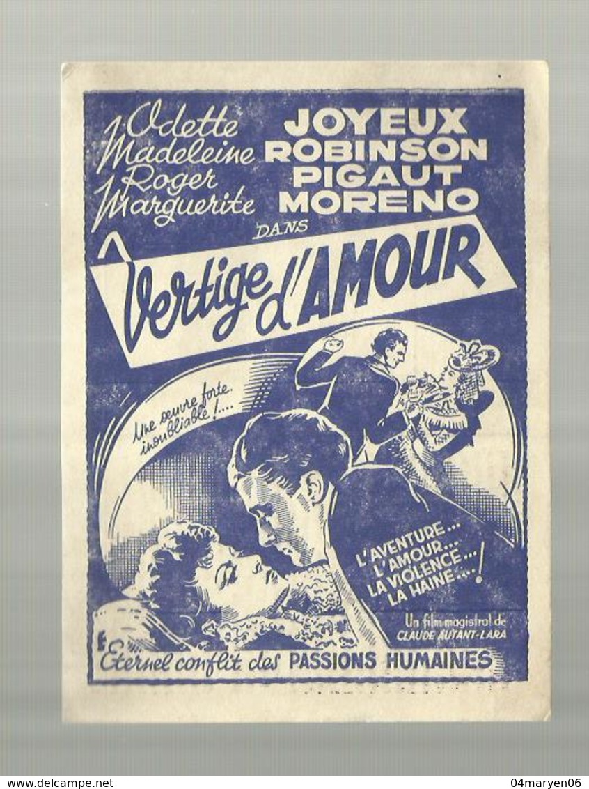 -**JOYEUX  ROBINSON PIGAUT MORENO Dans ""VERTIGE  D'AMOUR""- Cinéma AVENIR PALACE -PERUWELZ - Werbetrailer