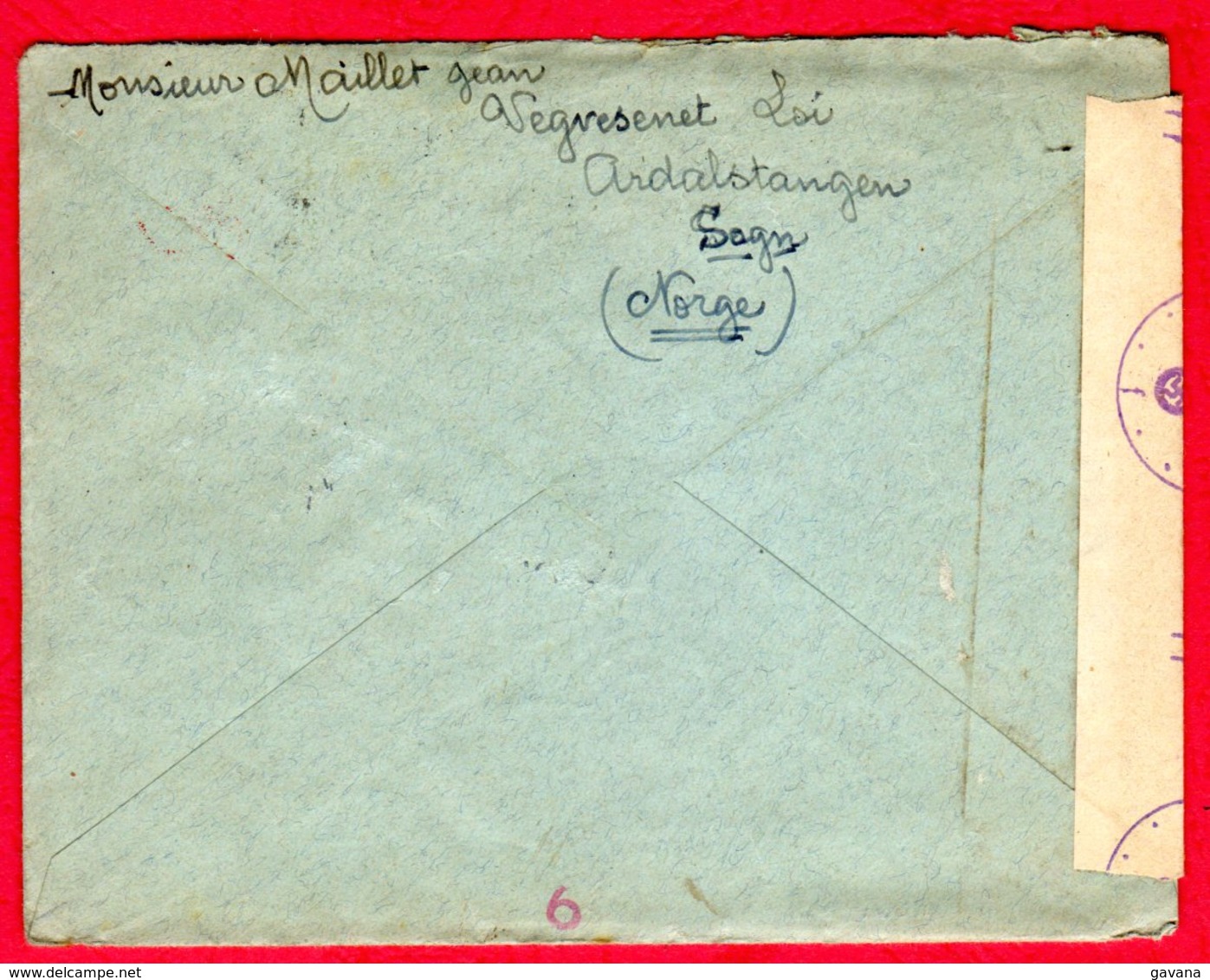 STO En Norvège - Censure Militaire - OVRE-ARDAL Du 08/06/43 - Lettres & Documents