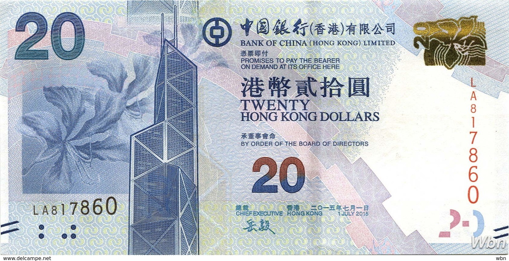 Hong Kong (BoC) 20 HK$ (P341e) 2015 -UNC- - Hong Kong