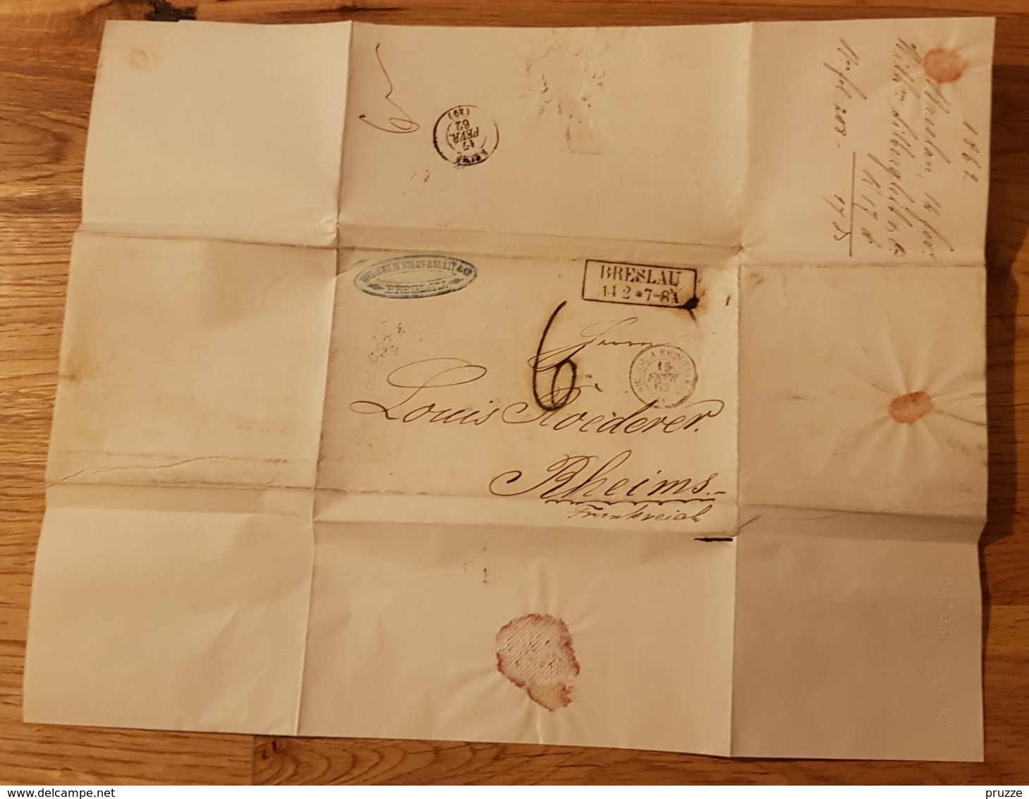 Brief Mit Inhalt Wilhelm Silbergleit & Co. Breslau 1862 Nach Rheims - Altri & Non Classificati