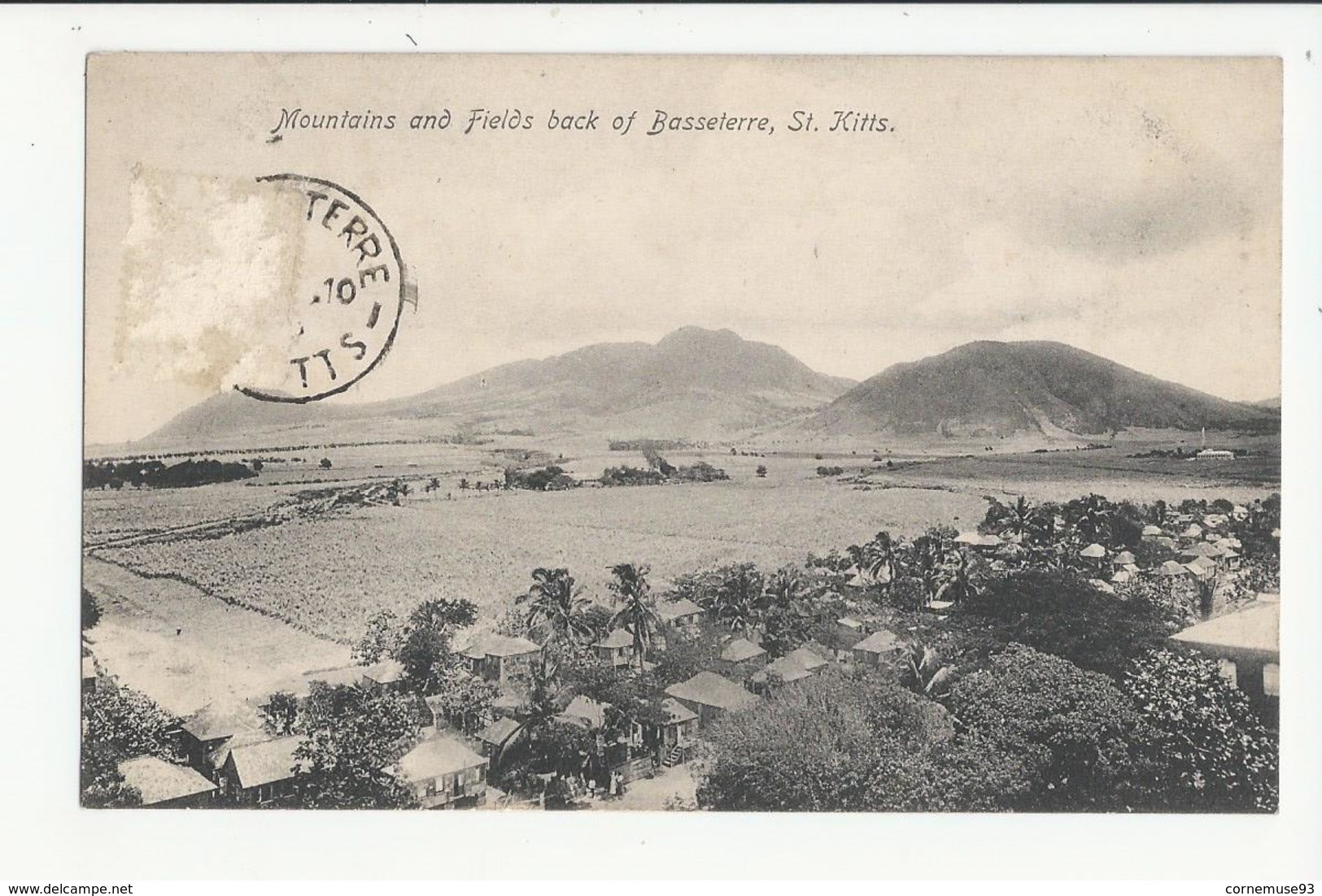CPA STC- SAINT KITTS - MOUNTAINS AND FIELDS BACK OF BASSETERRE - Saint Kitts En Nevis