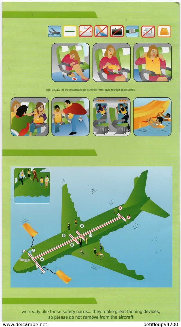 CONSIGNES DE SECURITE / SAFETY CARD  *BOEING 737-400  Kulula.com AFRIQUE DU SUD - Consignes De Sécurité