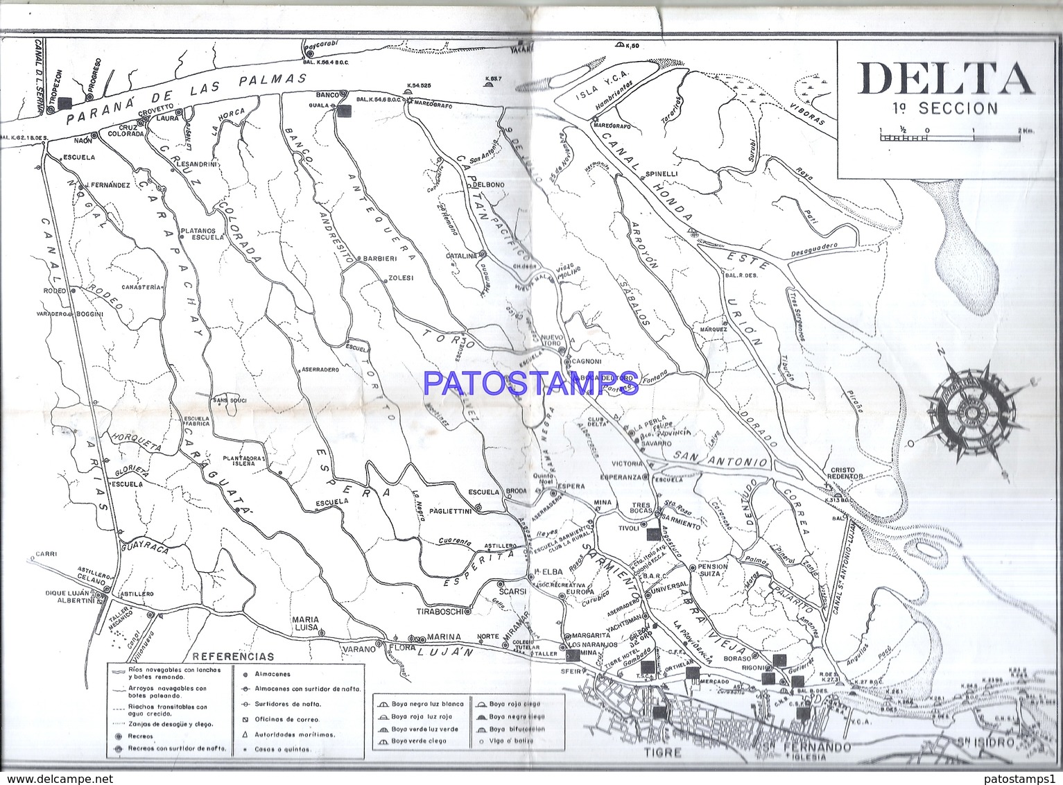 126228 ARGENTINA BUENOS AIRES DELTA 1º SECCION PLANO 34 X 21.5 CM NO POSTAL POSTCARD - Otros & Sin Clasificación