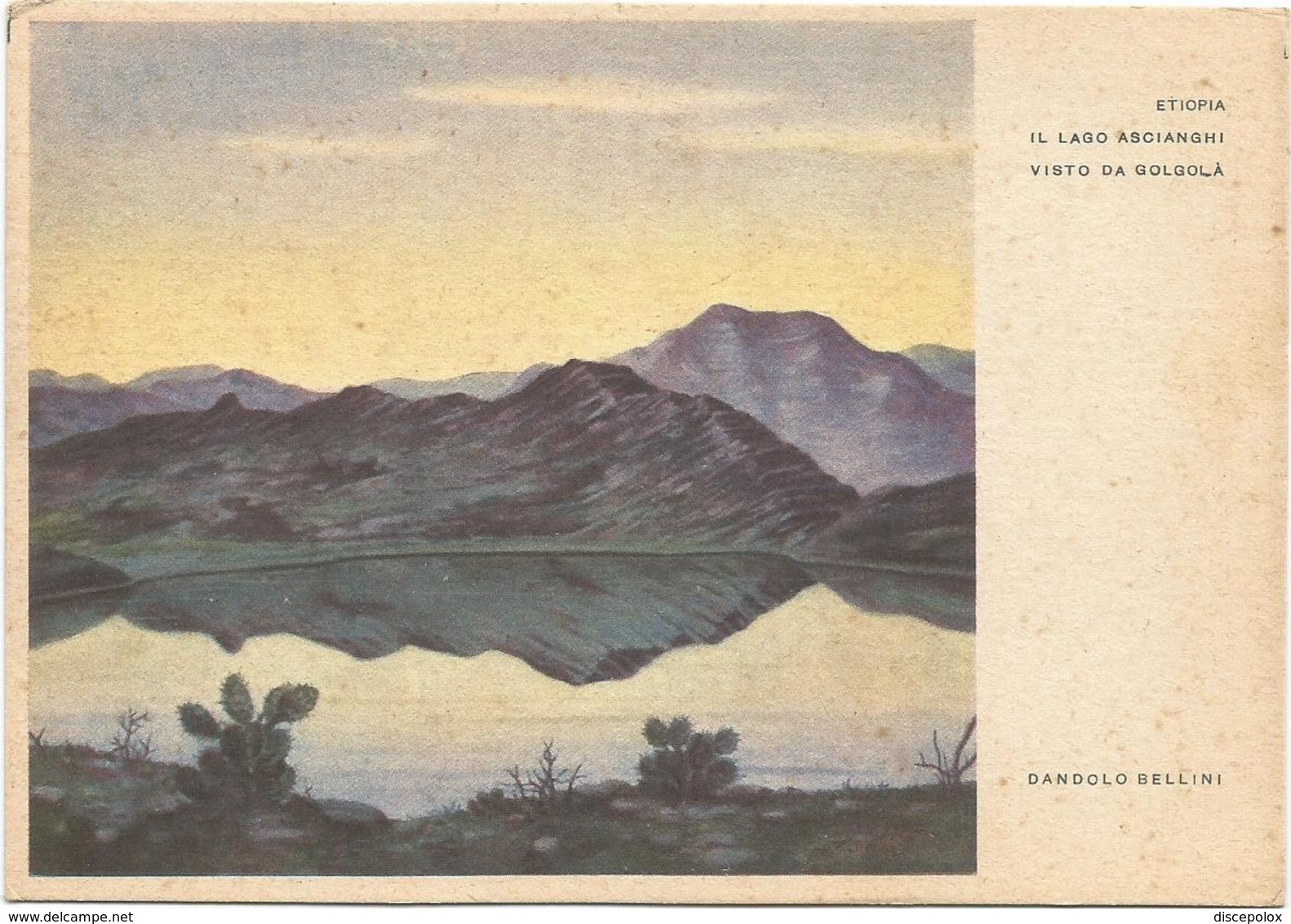 Y4585 Etiopia - Il Lago Ascianghi Visto Da Golgolà - Illustrazione Illustration Dandolo Bellini / Non Viaggiata - Ethiopie