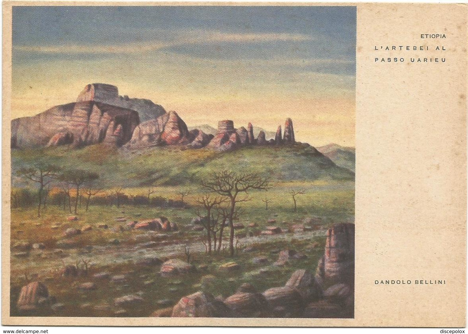 Y4591 Etiopia - L'Artebei Al Passo Uarieu - Illustrazione Illustration Dandolo Bellini / Non Viaggiata - Etiopia