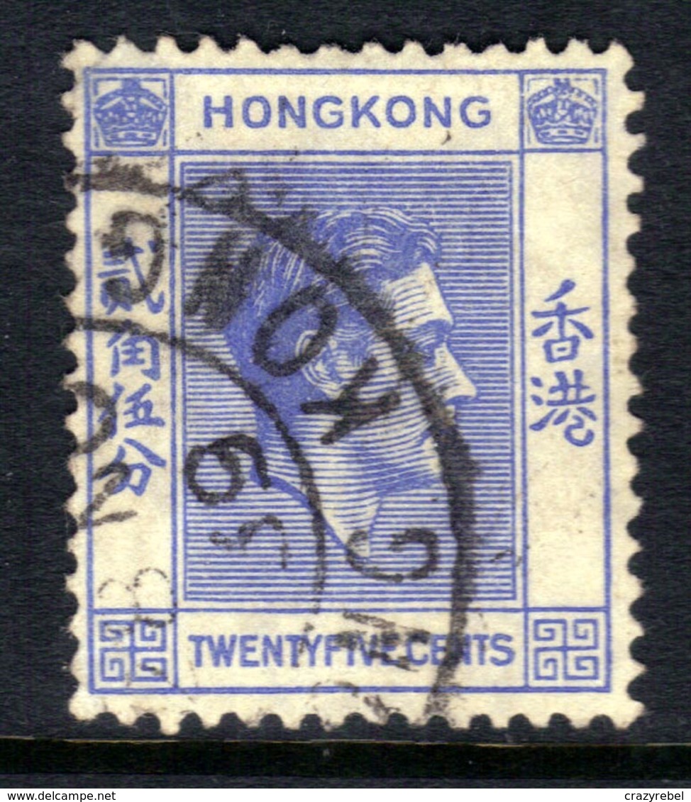 Hong Kong 1938 - 52 KGV1 25ct Bright Blue Used SG 149 ( T838 ) - Neufs