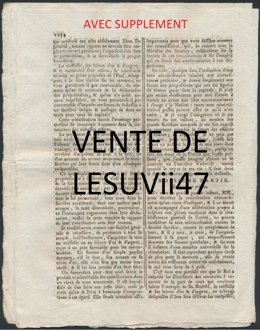 PARIS  " JOURNAL DE PARIS & LA GAZETTE DE PARIS ", PENDANT LA REVOLUTION.