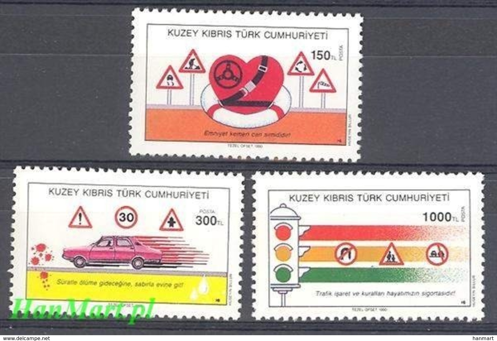 Northern Cyprus 1990 Mi 286-288 MNH ( ZE2 CYT286-288 ) - Coches