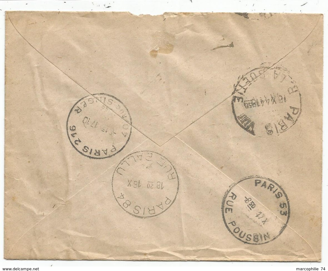 ARC TRIOMPHE  5FR+2FR50 LETTRE EXPRES PARIS 118 16.X.1944 POUR PARIS AU TARIF AFFR RARE - 1944-45 Arco Del Triunfo