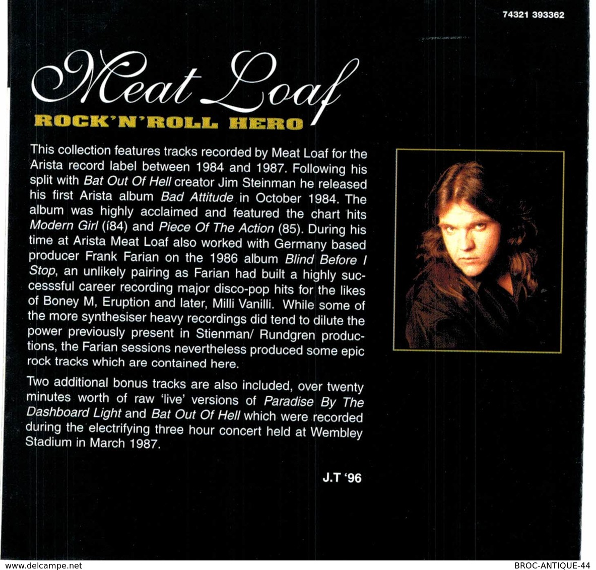 CD N°6003 - MEAT LOAF - ROCK 'N' ROLL HERO - COMPILATION 15 TITRES - Hard Rock & Metal