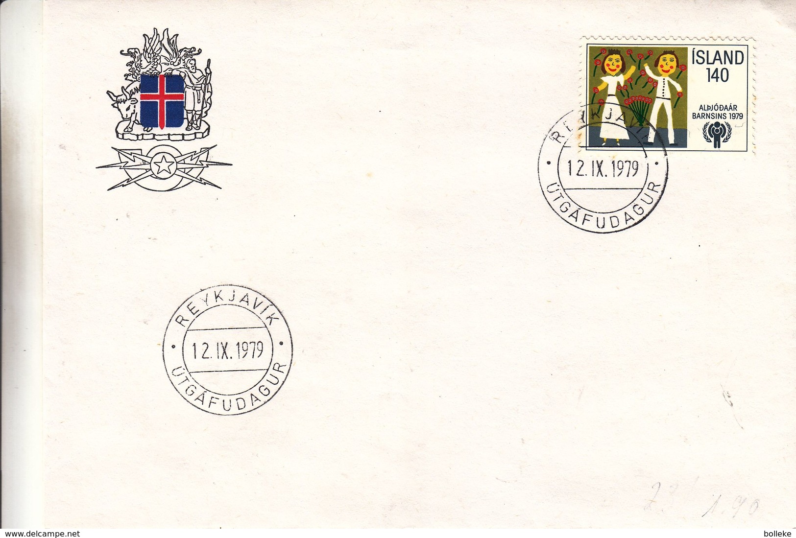 Année De L'enfant - Islande - Lettre De 1979 - Oblit Reykjavik - Briefe U. Dokumente