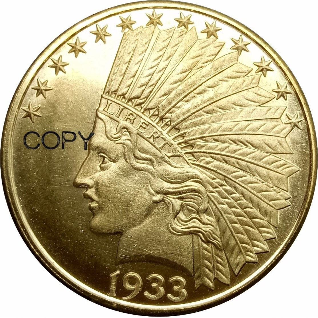 United States * 10 Dollars "Indian Head / Eagle" 1933 Au * ⌀ 27 Mm * KM# 130 * REPRODUCTION - 10$ - Eagles - 1907-1933: Indian Head (Testa  Di Indiano)