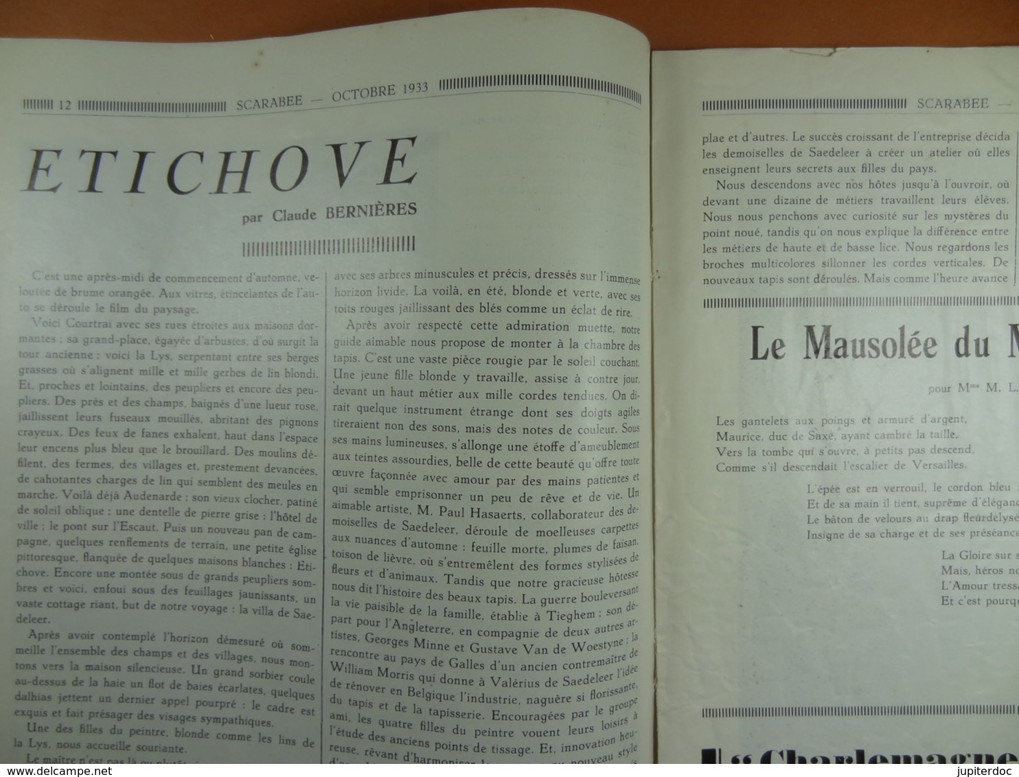 Scarabée 1933 Revue Littéraire Artistique Scientifique Mondaine (sommaire dans scan 2)