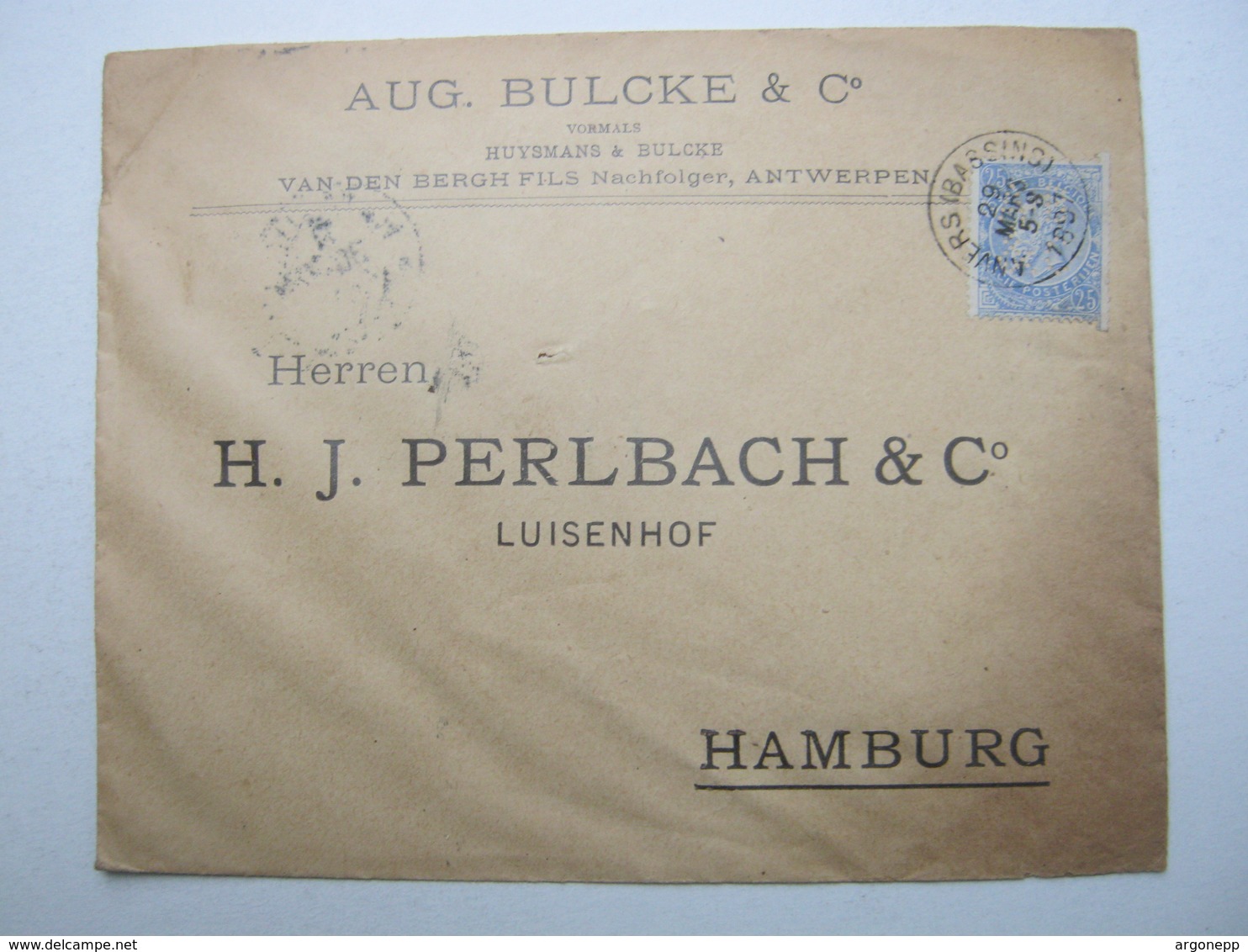 1897 , Anvers , Perfore   A  B & C  , Lettre A Allemagne - 1863-09