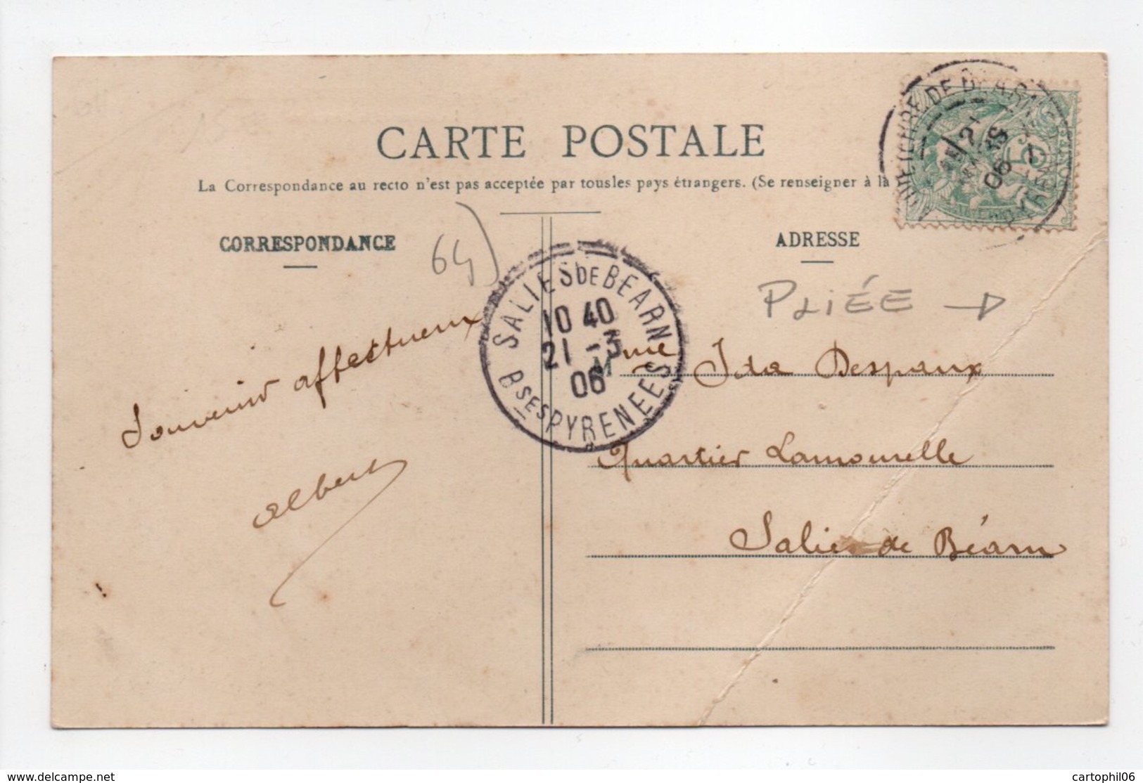 - CPA SAUVETERRE-DE-BÉARN (64) - La Place Et La Fontaine 1906 (avec Personnages) - Edition C. C. 205 - - Sauveterre De Bearn