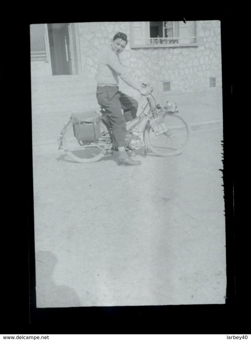 Negatif Photo Ancienne - Mobylette - Cycling