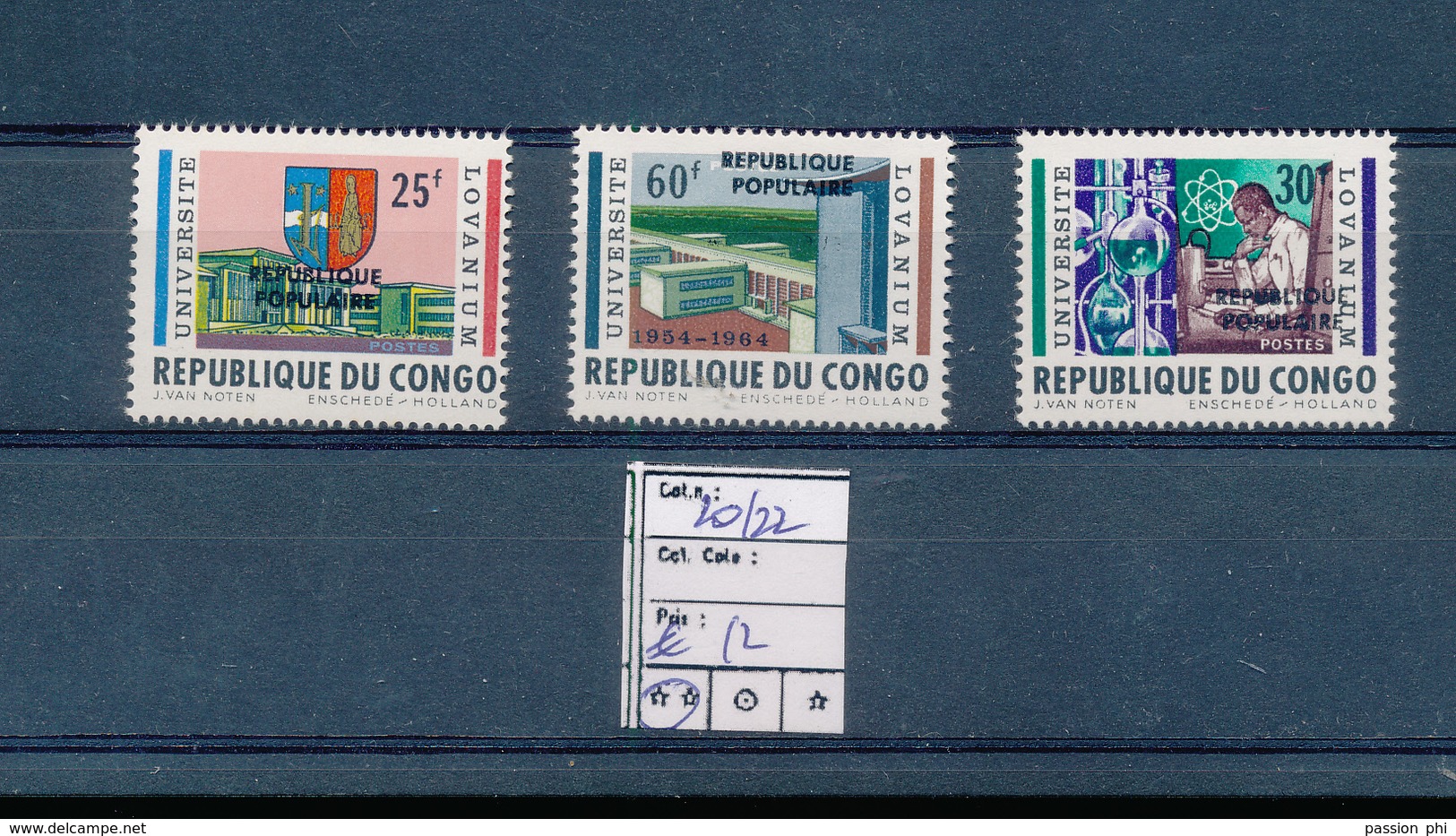 KATANGA CONGO KINSHASA STANLEYVILLE LOCAL OVERPRINT COB 20/22 MNH - Katanga