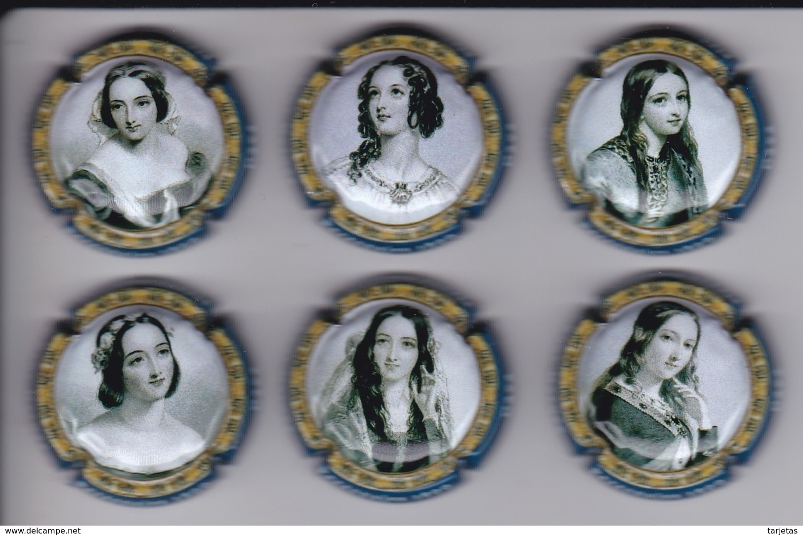 SERIE COMPLETA DE 6 PLACAS DE CAVA DE MUJERES DE EPOCA (CAPSULE) WOMAN VINTAGE - Placas De Cava