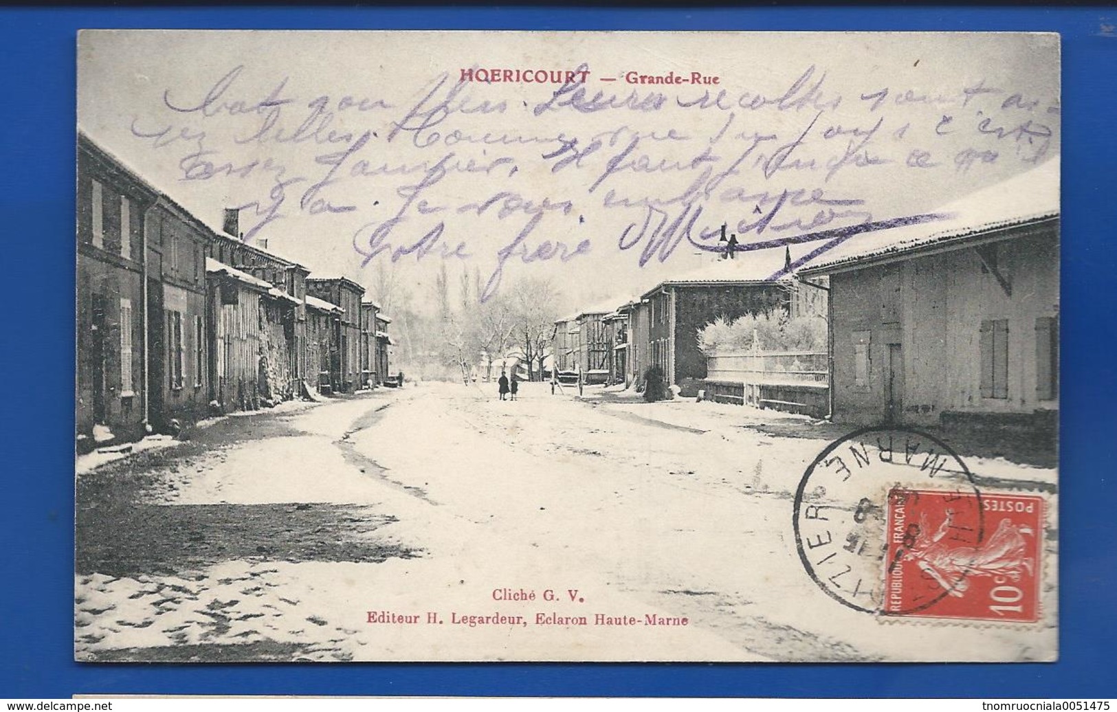 HOERICOURT     Grande Rue         écrite En 1908 - Altri & Non Classificati