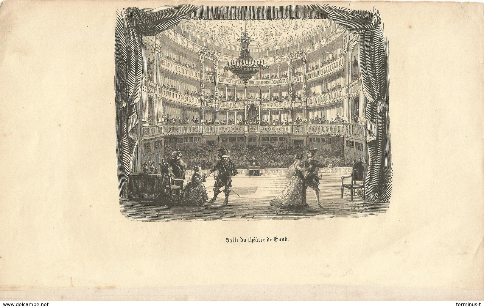 Salle Du Théâtre De Gand - Prenten & Gravure