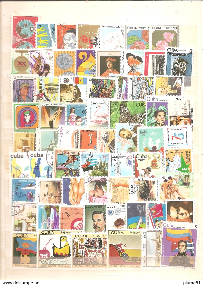 VRAC + 2800 timbres oblitérés MONDE
