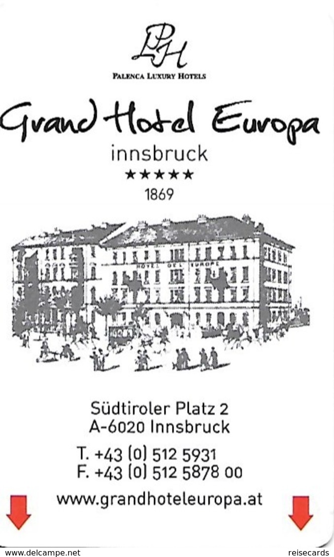 Austria: Grand Hotel Europa, Innsbruck - Hotelkarten
