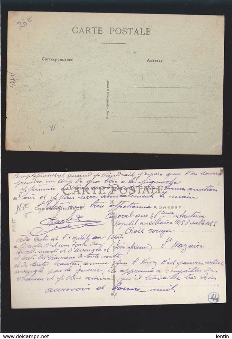 Nantes / Lot De 2 CP / Persagotiere / Guerre 1916 Soldats Aveugles Apprenant Le Braille - Nantes