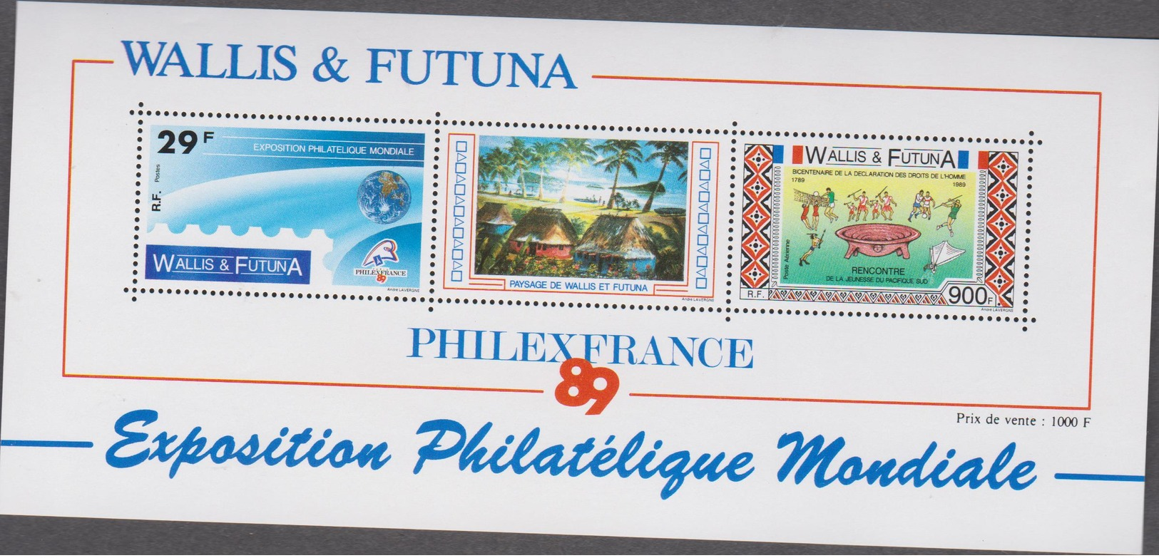 WALLIS ET FUTUNA 1 Bloc Feuillet Neuf Xx  N° YT BF 4 - 1989 -Philexfrance89 - Blocs-feuillets