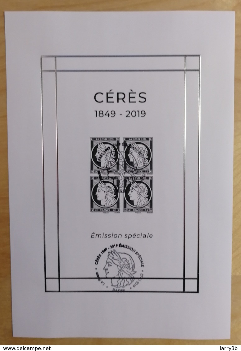 FRANCE 2019 BLOC FEUILLET CÉRÈS 1849 - 2019 - EDITION SPECIALE - SALON AUTOMNE 2019 - OBLITERE 1er JOUR 07.11.19 - Neufs