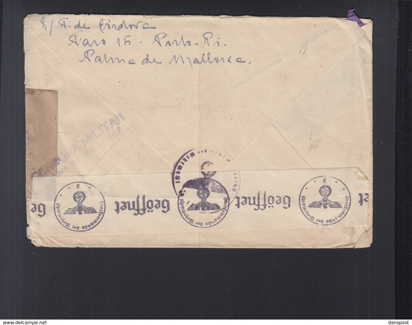 Spain Cover 1941 Mallorca To Germany Censor - Lettres & Documents