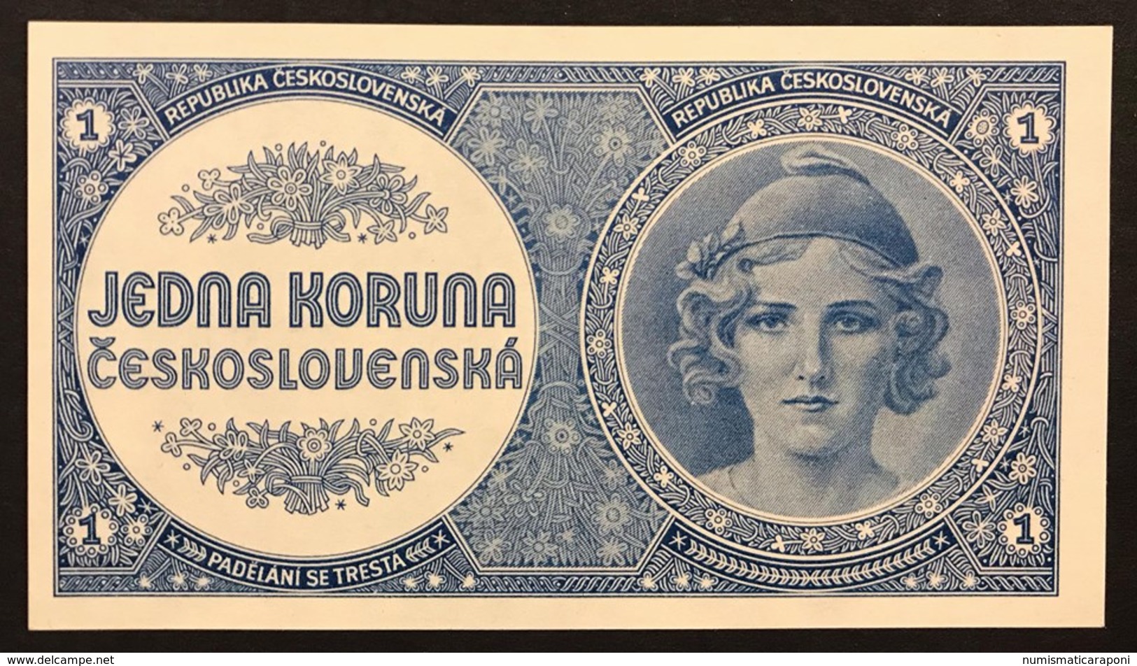 Czechoslovakia 1 Korun 1946 Pick#58  UNC Fds Lotto.3046 - Czechoslovakia