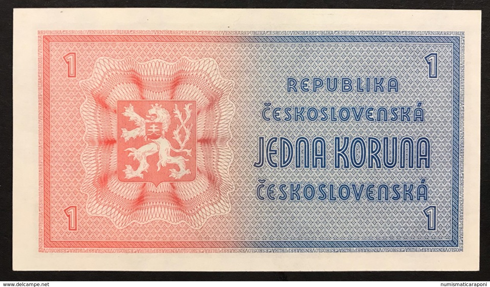 Czechoslovakia 1 Korun 1946 Pick#58  UNC Fds Lotto.3046 - Czechoslovakia