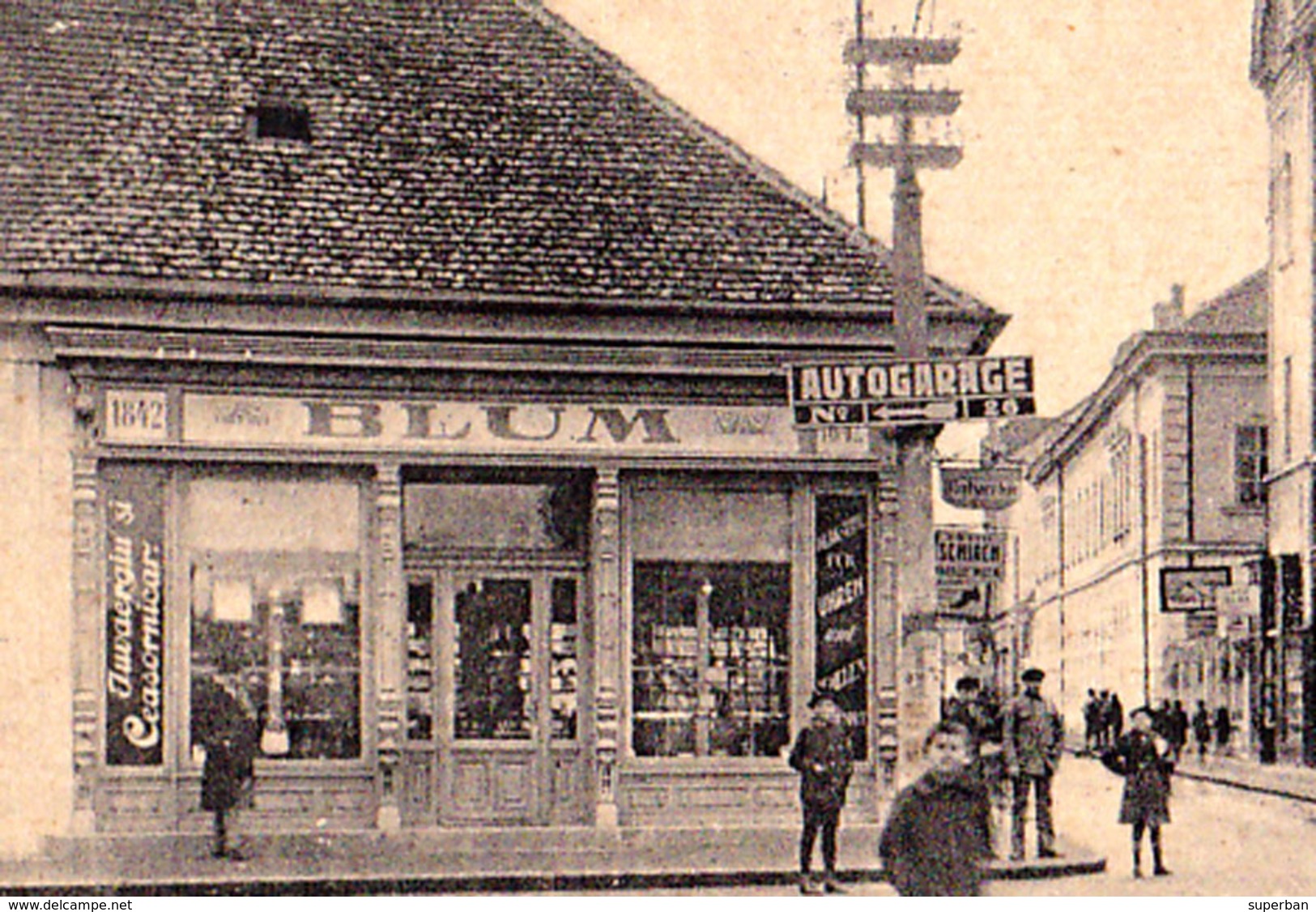 LUGOJ - TIMIS : STRADA REGELE FERDINAND - BLUM [ JUDAÏCA ] : JUVAERGIU SI CEASORNICAR / FARMACIA BANATUL ~ 1930 (ad418) - Roumanie